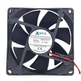 Xmer 8025S12L, 80x80x25mm 12VDC 0.10A 2500rpm 2 Kablolu Fan