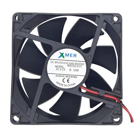 Xmer 8025S12L, 80x80x25mm 12VDC 0.10A 2500rpm 2 Kablolu Fan
