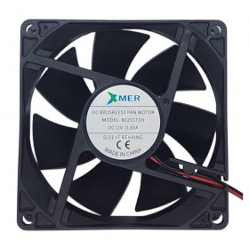Xmer 8025S12H, 80x80x25mm 12VDC 0.30A 4000rpm 2 Kablolu Fan