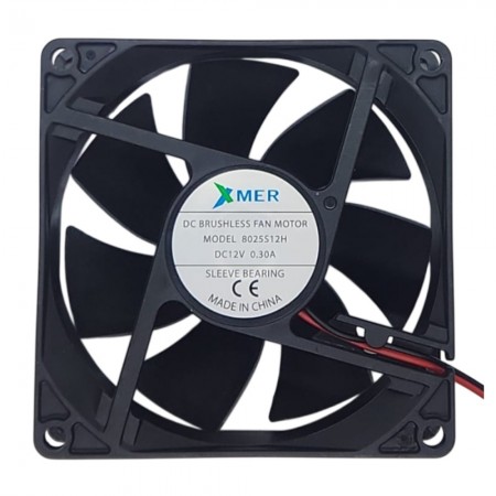 Xmer 8025S12H, 80x80x25mm 12VDC 0.30A 4000rpm 2 Kablolu Fan