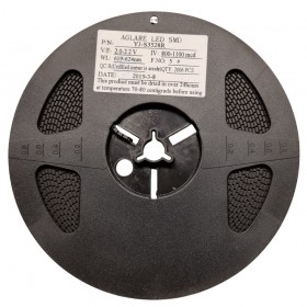 YJ-S3528R, 2.0~2.2V 20mA 800-1100mcd 120° 619~625nm 3528 Kırmızı SMD LED (Makara)