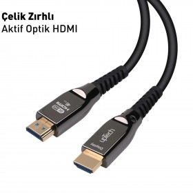 UPT-221HA, 8K HDMI Aktif Optik HDMI 2.1v Çelik Zırhlı Kablo - 50mt Kablo