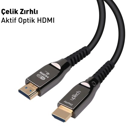 UPT-221HA, 8K HDMI Aktif Optik HDMI 2.1v Çelik Zırhlı Kablo - 50mt Kablo