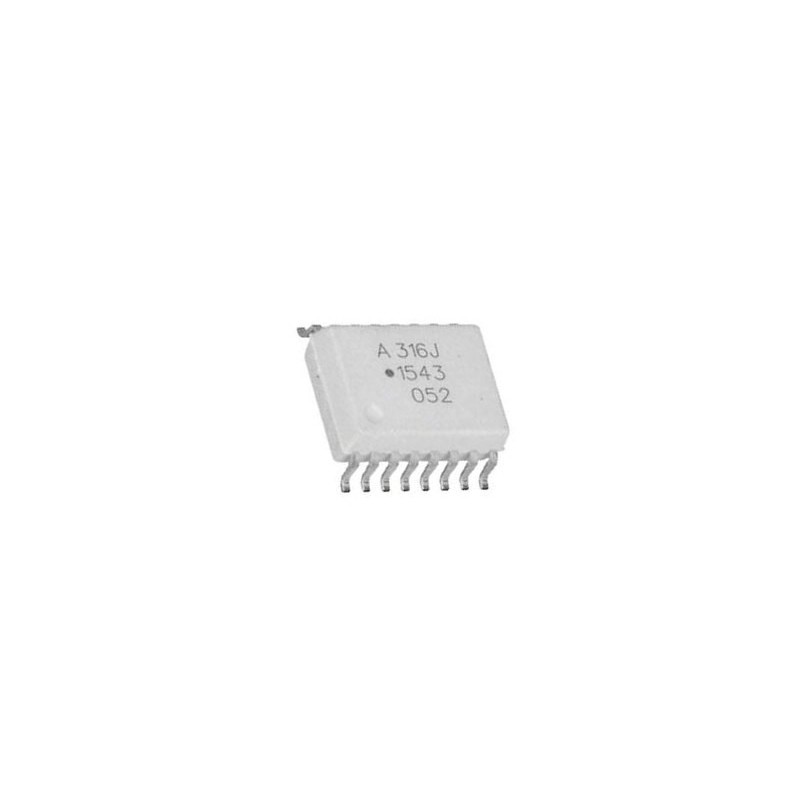 HCPL316J, A316J Logic Output Optocouple 2.0A IGBT Gate Drive SOIC-16