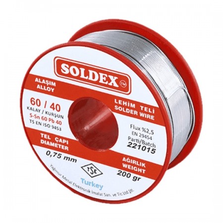 Soldex 601002 1.00mm 200gr Sn:60 Pb:40 Lehim Teli