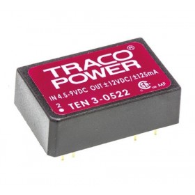 TEN 3-0522, 5Vin ±12Vout ±125mA 3W DC/DC Konvertör