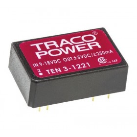 TEN 3-1221, 12Vin ±5Vout ±250mA 3W DC/DC Konvertör