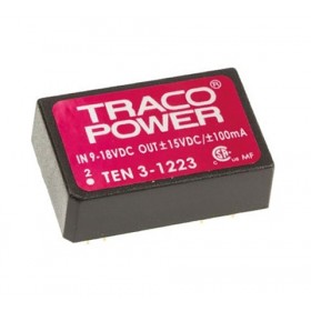 TEN 3-1223, 12Vin ±15Vout ±100mA 3W DC/DC Konvertör
