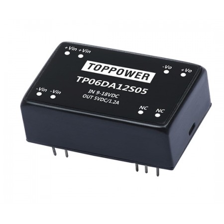TP06DA24D12, 18-36Vin ±12Vout ±250mA 6W DC/DC Konvertör