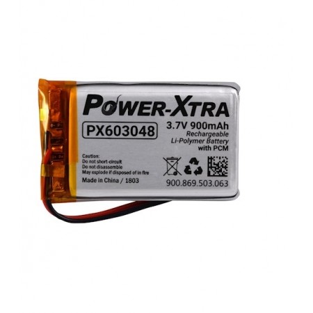 PX603048, Power-Xtra 3.7V 900 mAh Li-Polymer Pil (Devreli/1.5A)