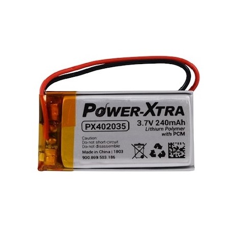 PX402035, Power-Xtra 3.7V 240mAh Li-Polymer Pil (Devreli/1.5A)