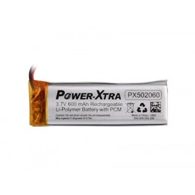 PX502060, Power-Xtra 3.7V 600mAh Li-Polymer Pil (PCM/1.5A)
