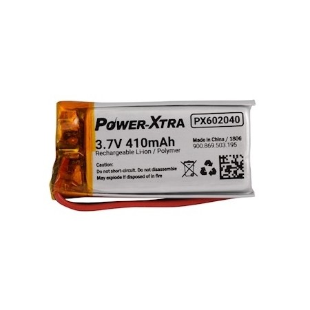 PX602040, Power-Xtra 3.7V 410mAh Li-Polymer Pil (PCM/1.5A)