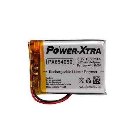 PX654050, Power-Xtra 3.7V 1350mAh Li-Polymer Pil (Devreli/1.5A)
