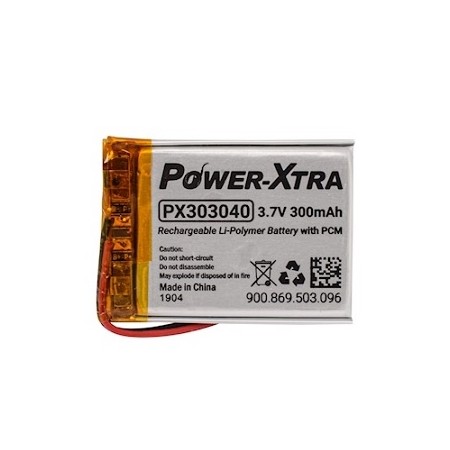 PX303040, Power-Xtra 3.7V 300mAh Li-Polymer Pil (PCM/1.5A)
