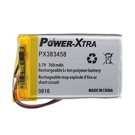 PX383458, Power-Xtra 3.7V 760mAh Li-Polymer Pil