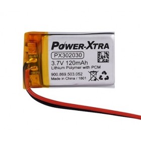 PX302030, Power-Xtra 3.7V 120mAh Li-Polymer Pil (Devreli/1.5A)