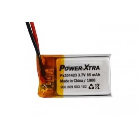 PX351423, Power-Xtra 3.7V 85mAh Li-Polymer Pil (Devreli/1.5A)