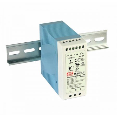 MDR-60-5, 5VDC 10.0A Ray Montaj Güç Kaynağı, MeanWell