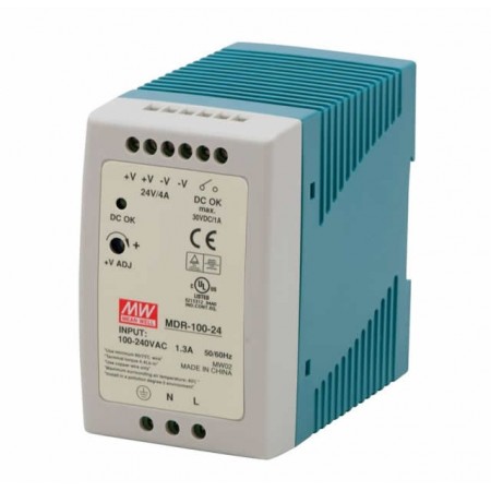 MDR-100-12, 12VDC 7.5A Ray Montaj Güç Kaynağı, MeanWell
