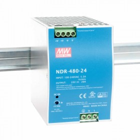 NDR-480-24, 24VDC 20.0A Ray Montaj Güç Kaynağı, MeanWell
