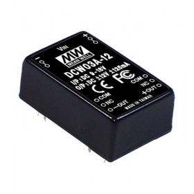 DCW03A-05, 9-18Vin ±5Vout ±300mA 3W DC/DC Konvertör, MeanWell