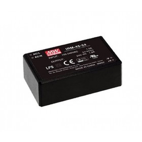 IRM-45-24, 24VDC 45W 1.9A PCB Tip AC/DC, MeanWell