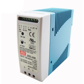 DRC-40B, 27.6V UPS Fonksiyon Ray Tipi Akü Şarj, Mean Well