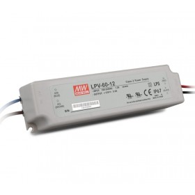LPV-60-12, 12VDC 5.00A Sabit Voltaj LED Sürücü, Mean Well