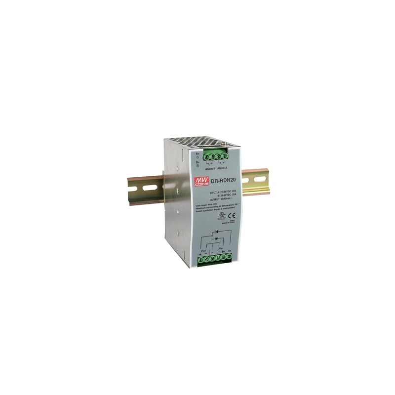 DR-RDN20, 24VDC 20A Redundant Modül, Meanwell DRRDN20-24