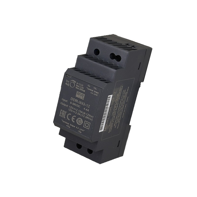 DDR-30G-12, 9-36Vin 12Vout 2.5A Ray Montaj DC/DC Konvertör, MeanWell