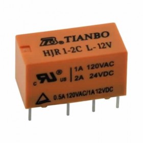 HJR1-2C-L-12V, 2A 12VDC, 2 Form C Röle