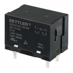 AZ2704-2A-12DTW, 12VDC 30A DPST-NO Röle