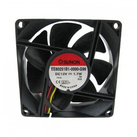 9A0812H401, 80X80X25mm 12VDC 0.13A 3 Kablolu Fan