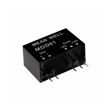 MDD01L-09, 5Vin ±9Vout ±56mA 1W DC/DC Medikal Konvertör, MeanWell