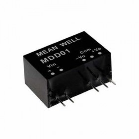 MDD01M-05, 12Vin ±5Vout ±100mA 1W DC/DC Medikal Konvertör, MeanWell
