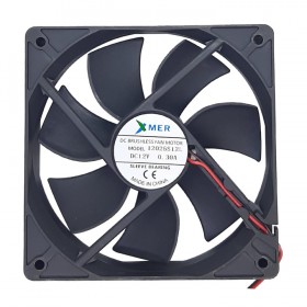 Xmer 12025S12L, 120x120x25mm 12VDC 0.20A 1800rpm 2 Kablolu Fan