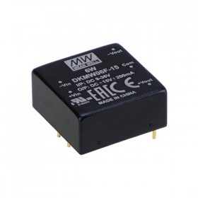DKMW06F-12, 24Vin ±12Vout ±250mA 6W DC/DC Konvertör, MeanWell
